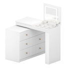 Vanity Desk with Mirror and Lights - Flip-Top Makeup Table.