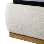 Queen Size Boucle Upholstered Bed with Wingback Headboard.