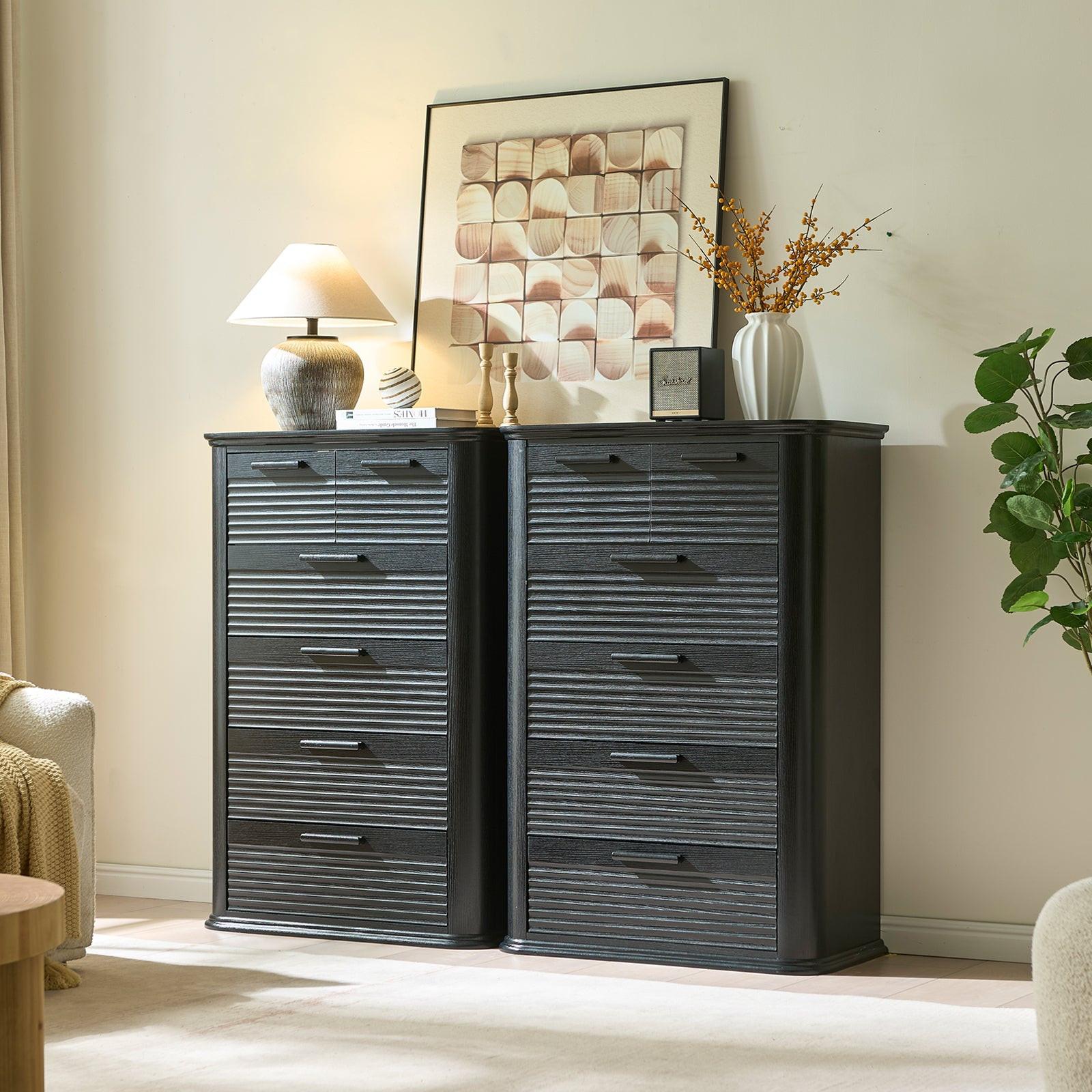 Modern 6 Drawer Dresser Storage for Bedroom & Living Room.