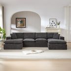 Chenille Cloud Sofa fully assembled in a bright living room, highlighting its modern design, plush seating, and modular flexibility.