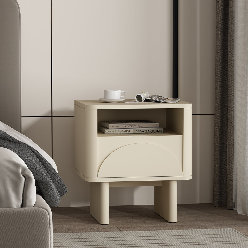 Ella 20' Nightstand in Cream (1-Drawer)