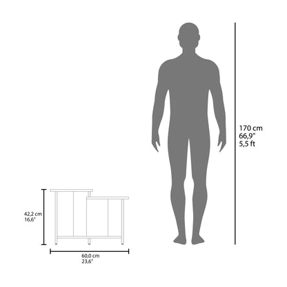 Weman 23.6 W Coffee Table with Open Shelf Living Room, Home Office Storage Light Oak