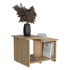 Weman 23.6 W Coffee Table with Open Shelf Living Room, Home Office Storage Light Oak