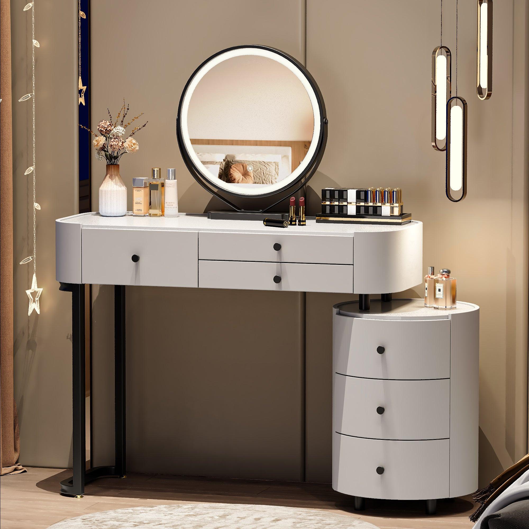 Minimalist Dressing Table with Detachable Mirror.