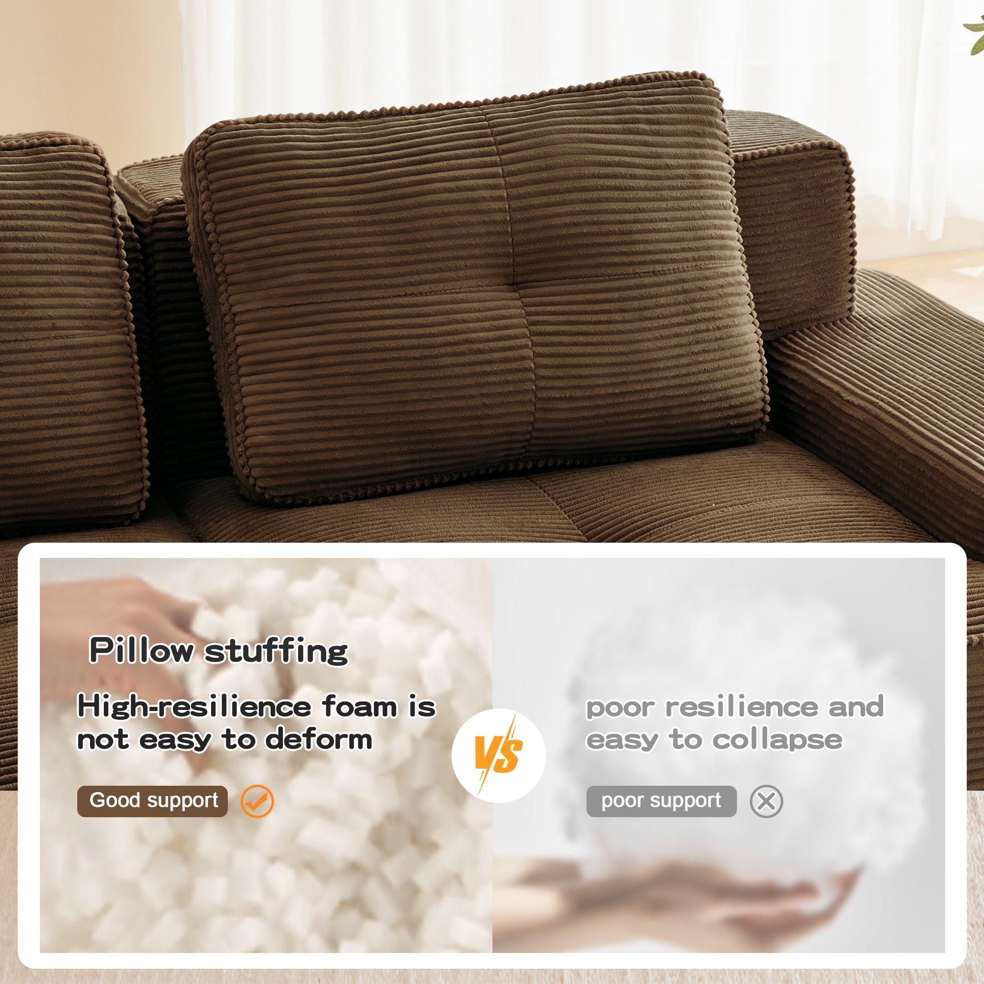 Modular Sectional Sofa for Living Room - 6-Seater V Shaped Couch.