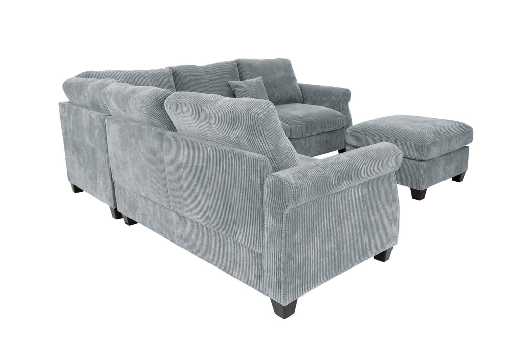 4pc Sectional Set with Matching Pillows and Ottoman.