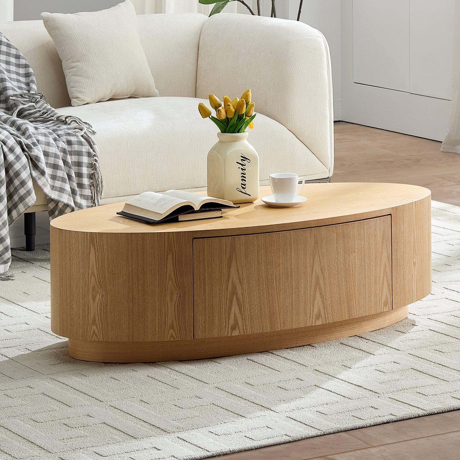 Modern Oval Coffee Table - Stylish Living Room Accent.