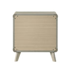 Gray Contemporary Nightstand with 2 Drawers.