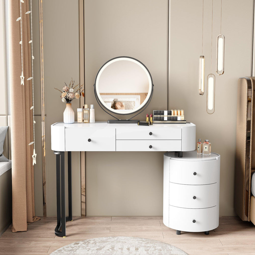 Minimalist Dressing Table with Detachable Mirror.