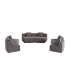 Curved Sectional Sofa with 6 Pillows for Living Room.