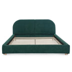 Queen Size Upholstered Bed Frame with Curved Headboard.