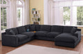 Chiara Charcoal Chenille Sectional Sofa with Charging Ports.
