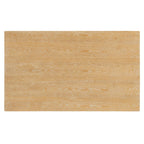 TREXM 7-Piece Farmhouse Dining Table Set for 6 - 59.8' Rectangular Dining Table with Distressed Oak Veneer and 6 Rattan Chairs, Rustic Kitchen Furniture for Dining Room(Natural).