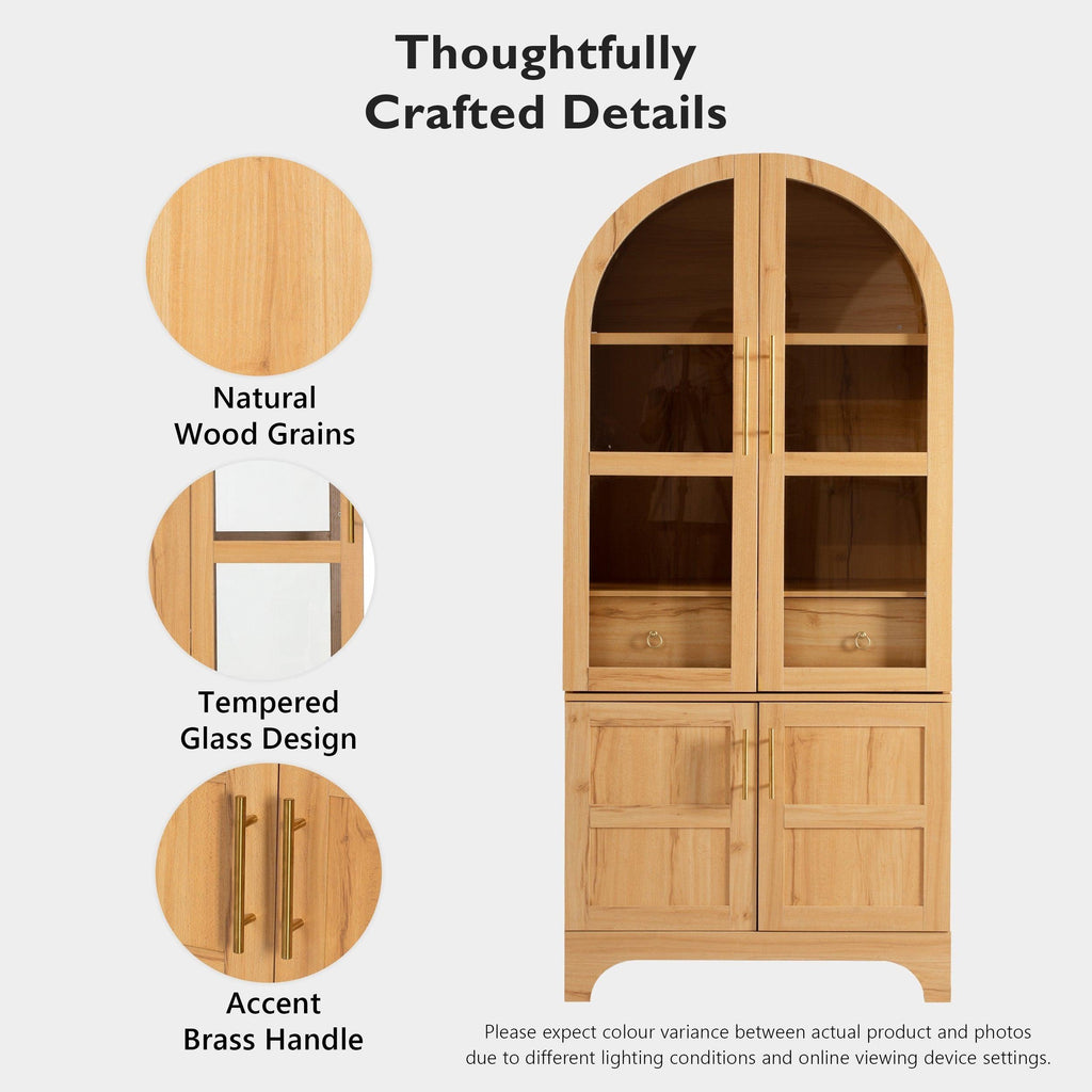 K&K Arched Kitchen Pantry Cabinet for Storage & Organization.