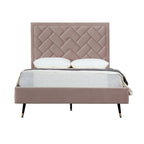 Crosby Upholstered Velvet Full Bed in Blush