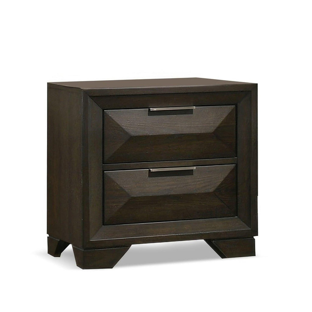 Espresso Finish 3PC Bedroom Set with Queen Bed & Nightstands.