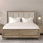 Eastern King Size Bed in Oak Finish with Channel Headboard.