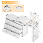 Vanity Desk with Mirror and Lights - Flip-Top Makeup Table.