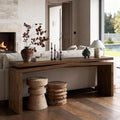 65-Inch Solid Wood Console Table - Rustic Entryway Solution.