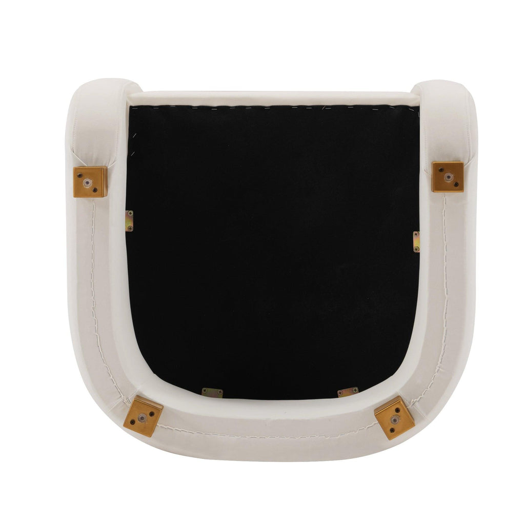 Amirah Velvet Lounge Chair in White.