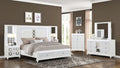Abigale 5-Piece Queen Bedroom Set in White Wood with LED Lighting