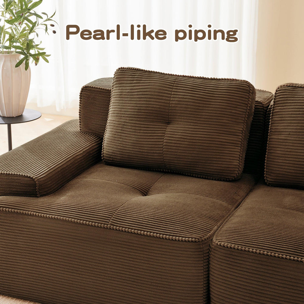Modular Sectional Sofa for Living Room - 6-Seater V Shaped Couch.