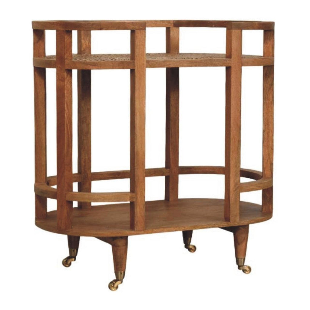 Solid Wood Isla Curved Butler Console with Storage.