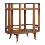 Solid Wood Isla Curved Butler Console with Storage.