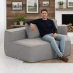 Modern Minimalist Teddy Fabric Single Sofa Chair, Plush Upholstered Seating with Three Supportive Back Cushions for Stylish Living Rooms and Cozy Interiors-33017-R.