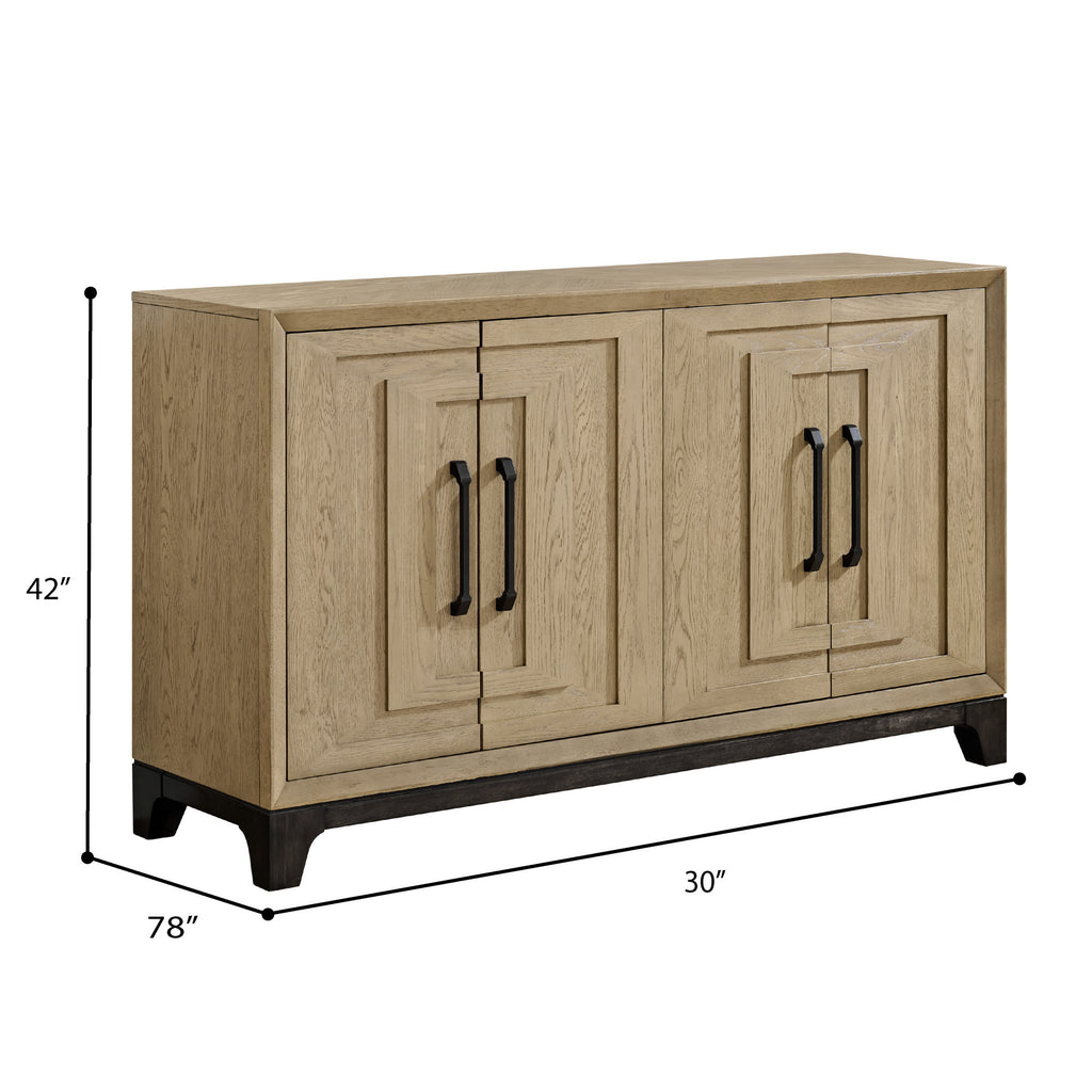 Caramel and Cocoa Sideboard in Brown Wood with Ample Storage and Warm Finish, 18.0' L x 62.0' W x 36.0' H