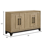 Caramel and Cocoa Sideboard in Brown Wood with Ample Storage and Warm Finish, 18.0' L x 62.0' W x 36.0' H