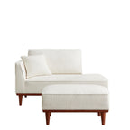 Upholstered Chaise Lounge and Stool - Modern Comfort.