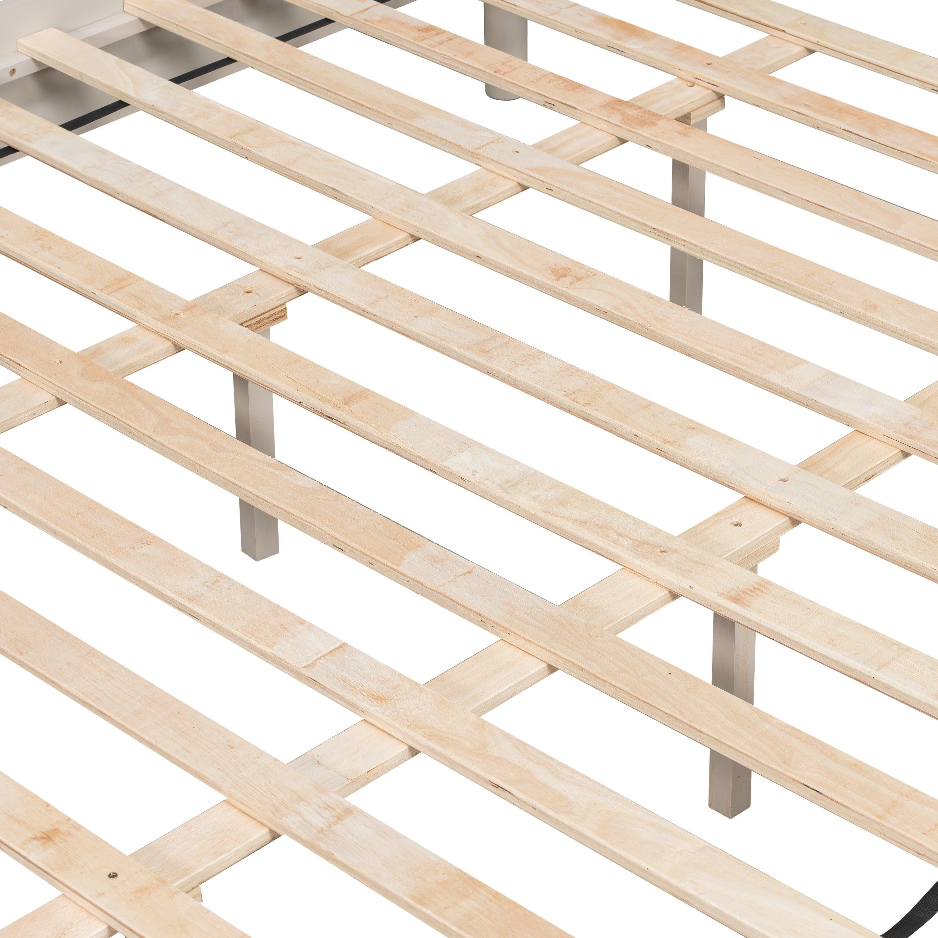 Solid Wood King Bed with Heavy Duty Support.