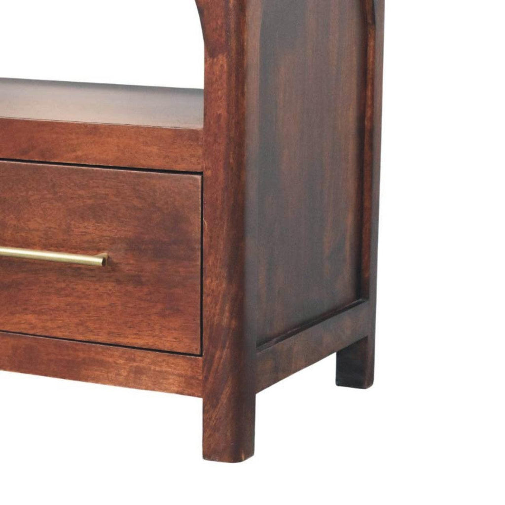 Solid Wood Arched Edge Media Unit.