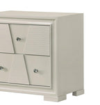 White Contemporary Nightstand with Textured Panels.