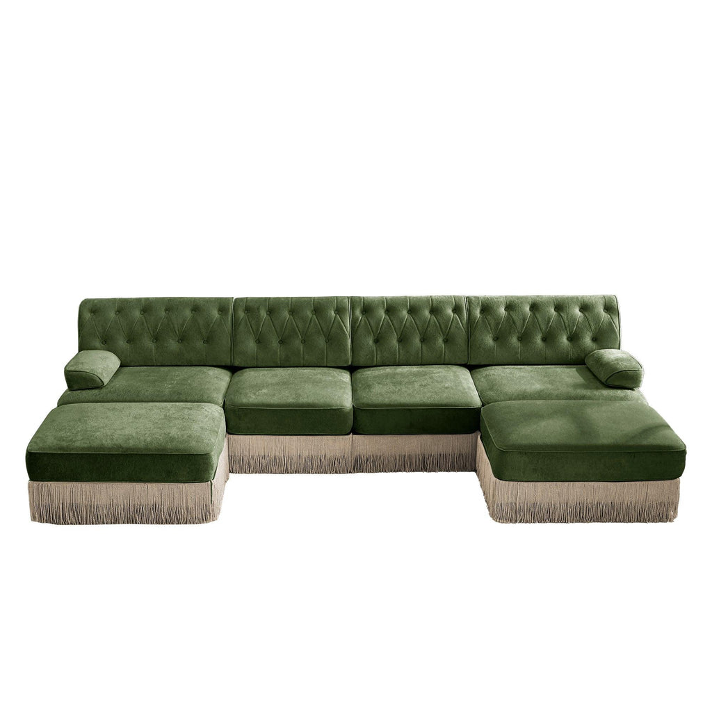 4-Seater Cloud Modular Sectional Sofa with Ottomans.