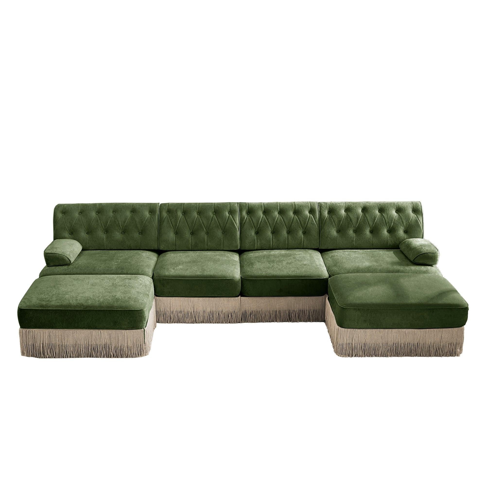 4-Seater Cloud Modular Sectional Sofa with Ottomans.
