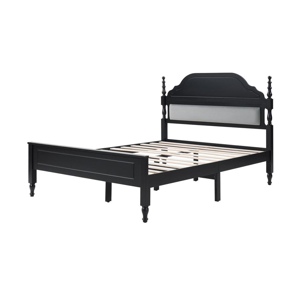 Queen Bed with Padded Headboard for Elegant Bedrooms.