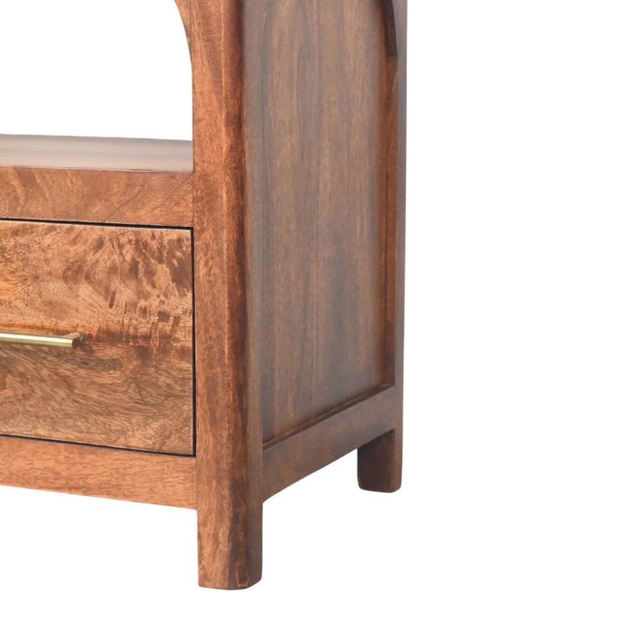 Solid Wood Arc-Line Media Console - Solid Wood Media Console.