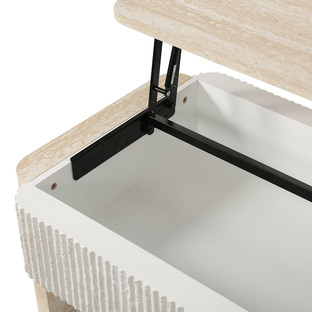 Lift Top Coffee Table with Hidden Storage for Small Spaces.