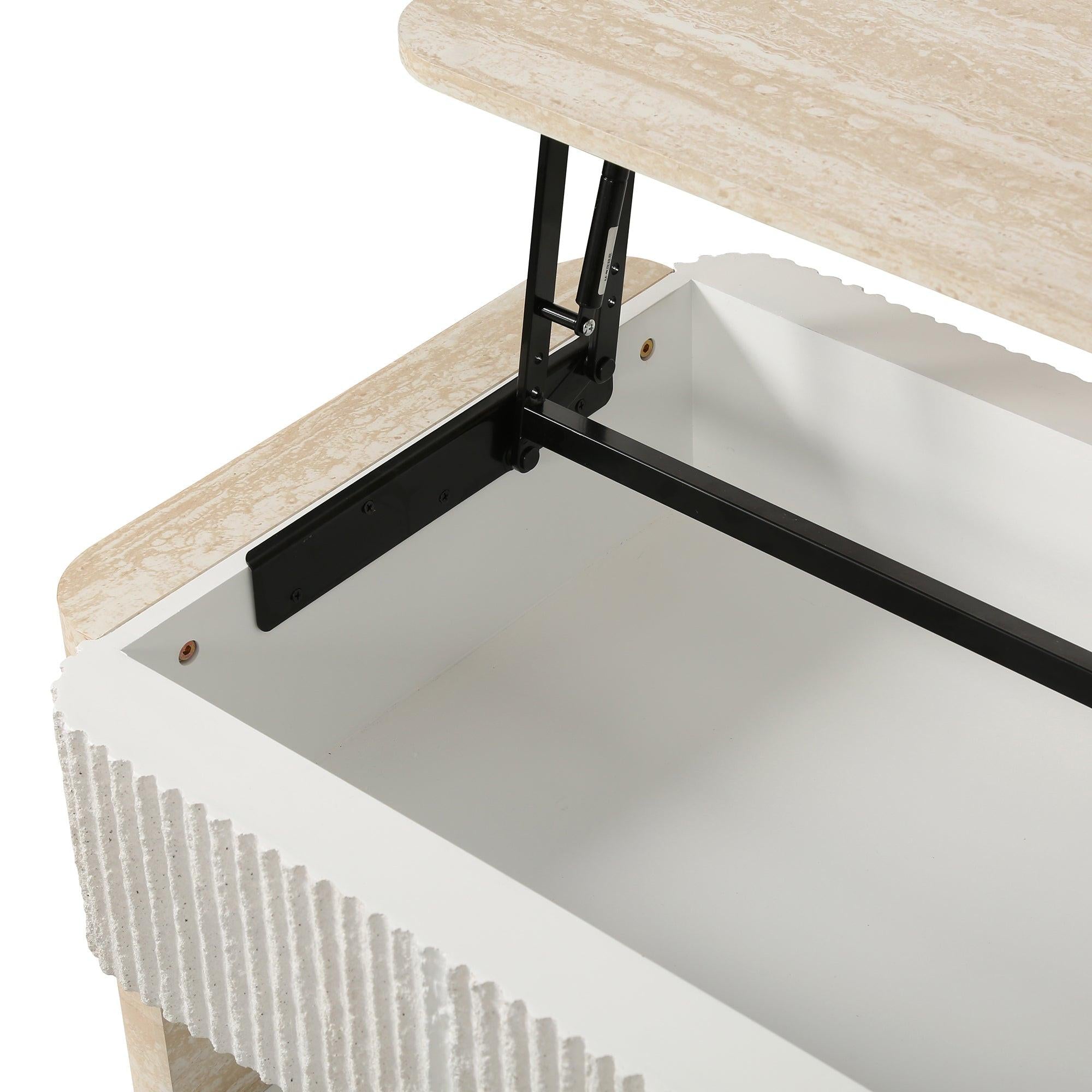 Lift Top Coffee Table with Hidden Storage for Small Spaces.