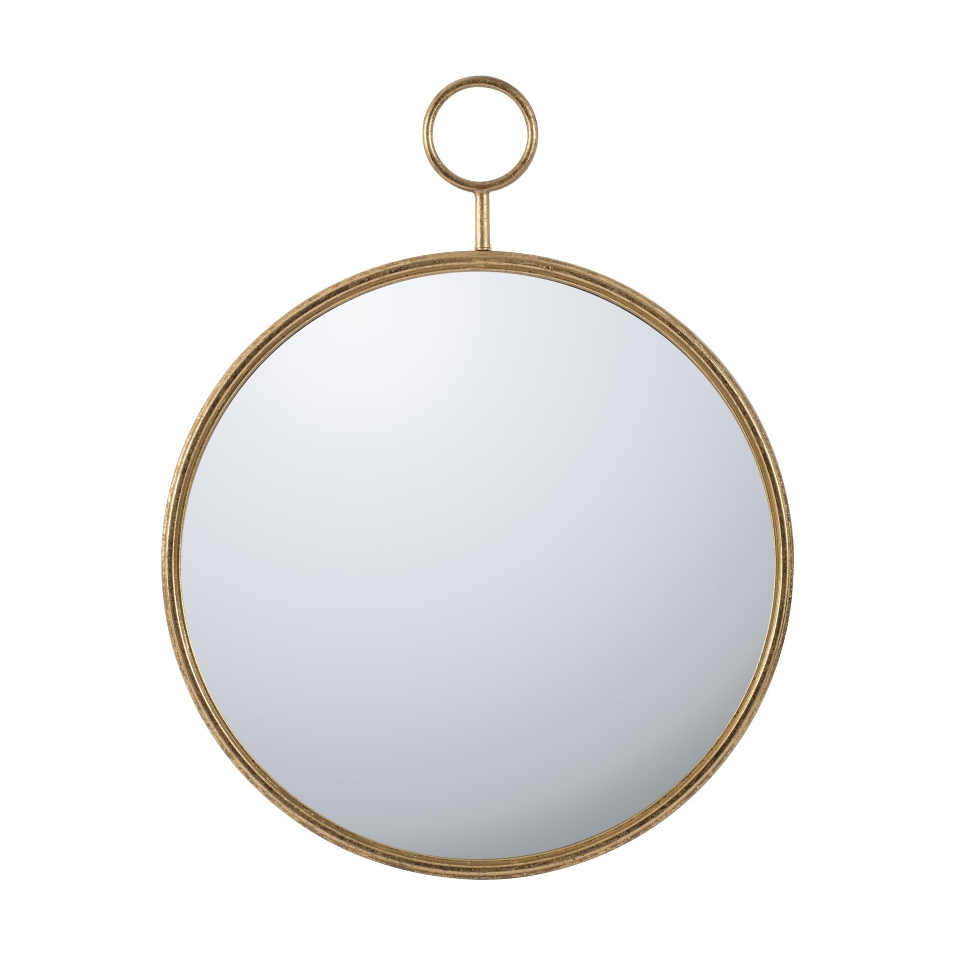 26" x 32" Circle Wall Mirror with Gold Metal Frame, Accent Mirror for Living Room, Entryway, Office - Groovy Boardz