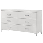 White 6-Drawer Dresser – Modern Bedroom Storage.