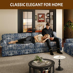 Luxuriously Comfortable Cloud Couch Blue Floral Sofa.