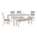 Modern Farmhouse Dining Set - Table, Bench, 4 Chairs.