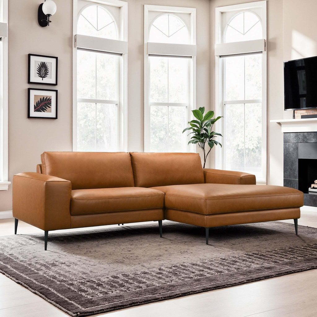 Easley Mid Century Modern Vegan Leather Sofa.