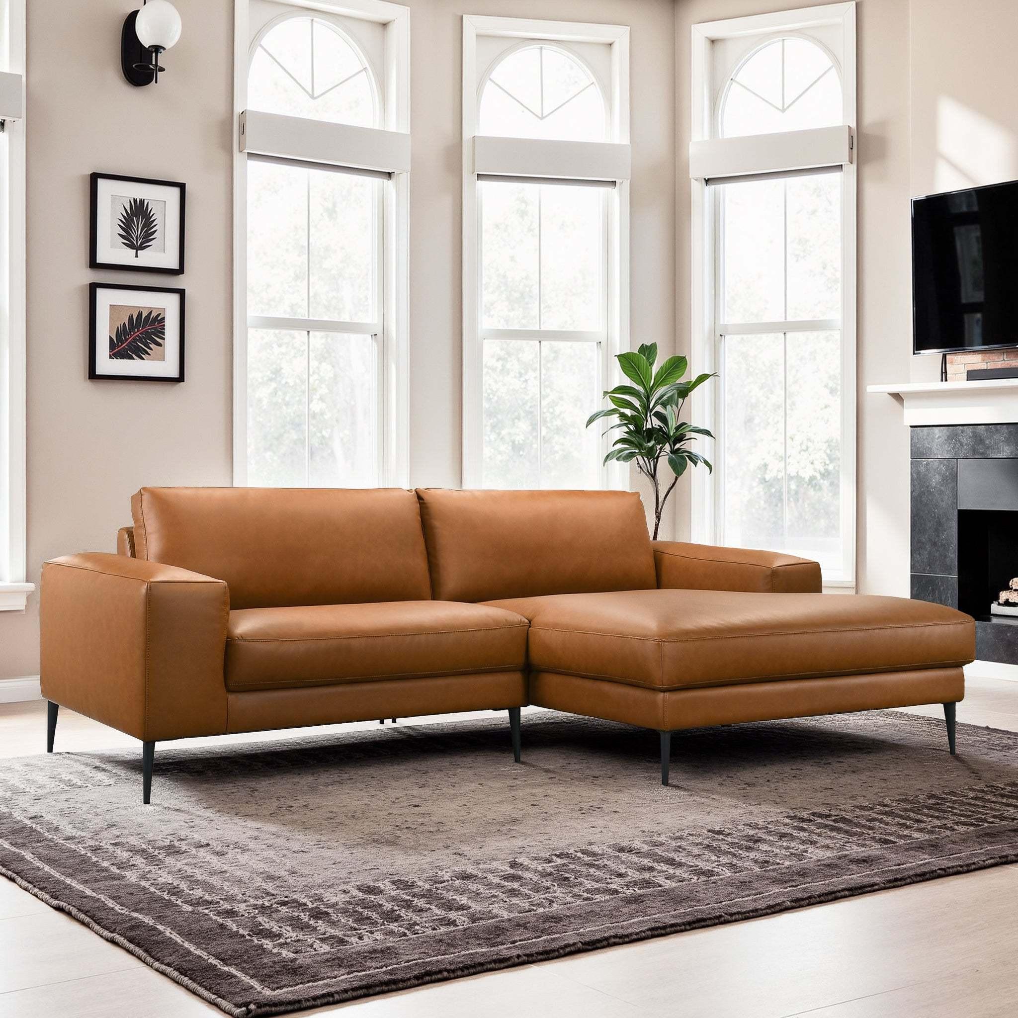 Easley Mid Century Modern Vegan Leather Sofa.
