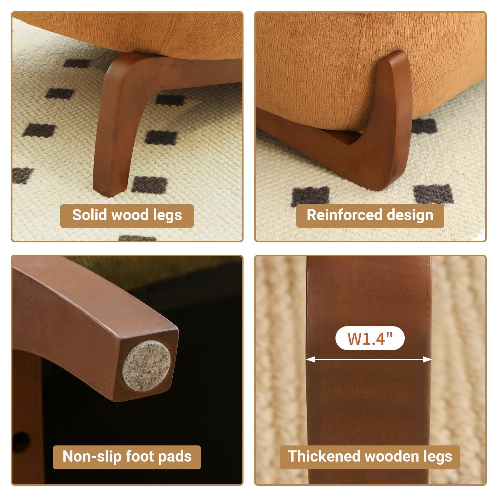 Accent Chair with Solid Wood Legs for Cozy Spaces.