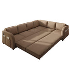 L-Shaped Sofa Couch with Pull-Out Bed for Modern Living.