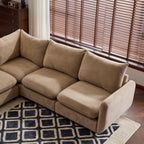5-Piece L Shaped Modular Velvet Sofa for Living Room.